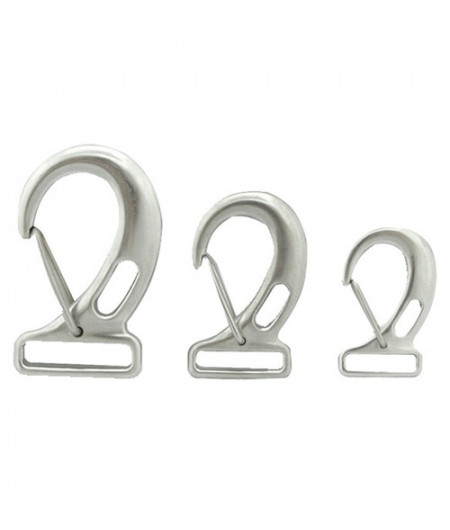 Mousqueton à oeillet pour sangle inox - 72 x 32 mm