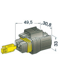 Connecteur étanche 2 pôles mâle -