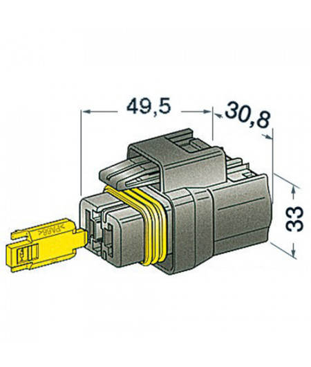 Connecteur étanche 2 pôles mâle -