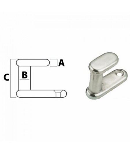 Crochet pour vêtement AISI316 poli -