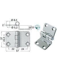 Charnière porte-à-faux 57x37x15 mm -