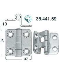 Charnière porte-à-faux 37x37 mm -