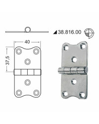 Charnière n?ud saillant 75x40 mm -