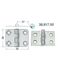 Charnière n?ud saillant 54x39 mm -