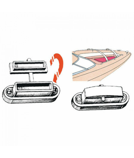 Embout laiton chromé p. bâches 67x14 mm -