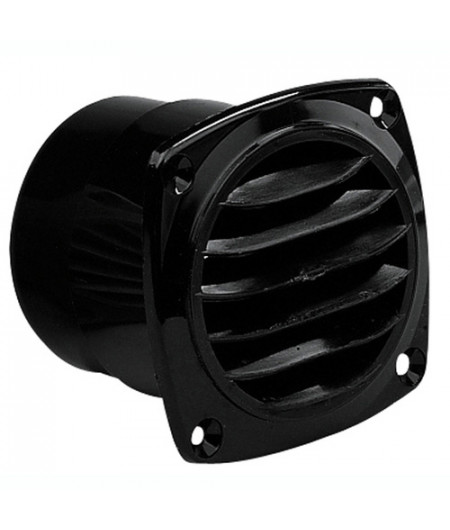 Pris air ABS noir avec collier 92 x 92 mm -