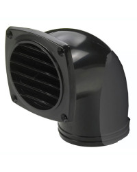 Pris air ABS noir avec collier 90° 92 x 92 mm -