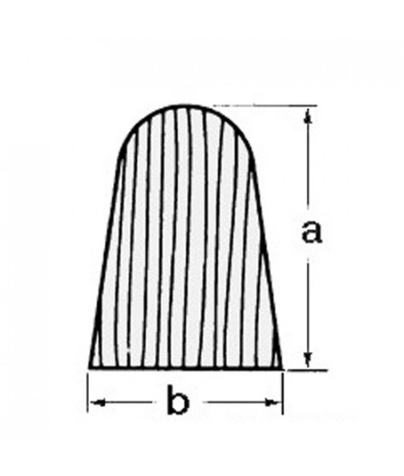 Profil teck en croissant 28x20 mm -