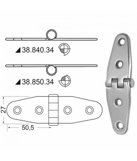 Charnière n?ud saillant 101x27 mm -