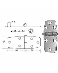 Charnière n?ud saillant 97x38 mm -
