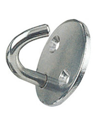 Crochet sur plaque tonde inox poli 6 mm -