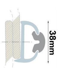 Base de liston en duralène - 38 mm - Longueur de 4 M