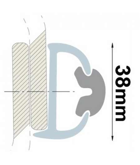 Base de liston en duralène - 38 mm - Longueur de 4 M