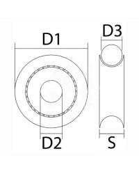 Poulie en Delrin 34 mm p. bouts Ø 8 mm blanc -