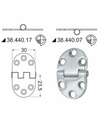 Charnière renversé 2 mm 47x30 mm -