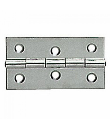 Charnière rectangulaire inox poli miroir 75x40 mm -