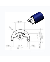Défense de quai PVC liston uniquement 50 mm Barre de 2m - Longueur de 2 M