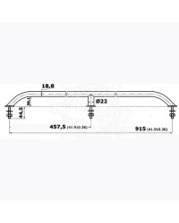 Main-courante inox sur tige filetée - 915 mm