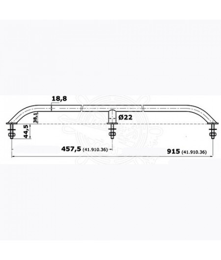 Main-courante inox sur tige filetée - 915 mm