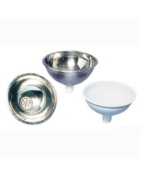 Vasque demi-ronde bain inox poli miroir 300x140mm -