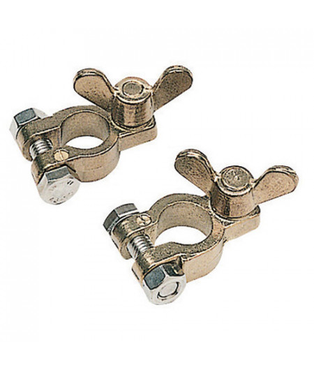 Paire de cosses de batterie en bronze -