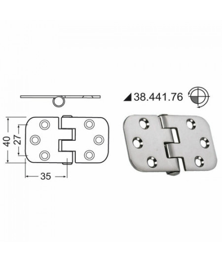 Charnière renversé 70x39 mm -