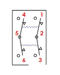 Interrupteur Marina R sans bascule (ON)-OFF-(ON) -