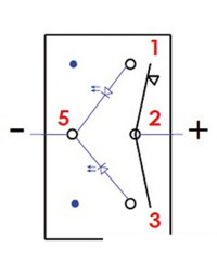 Interrupteur Marina R sans bascule ON-OFF-(ON) -