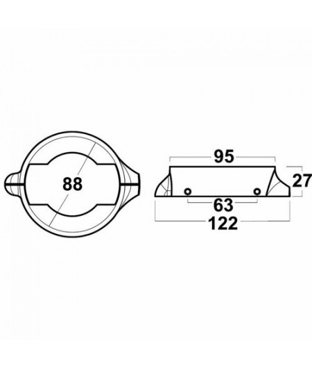 Collier Volvo Penta 2pcs avec vis zinc -