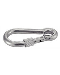 Mousqueton avec vis de sécurité inox - avec oeil - Ø 10 mm
