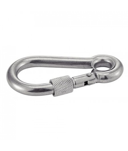 Mousqueton avec vis de sécurité inox - avec oeil - Ø 10 mm