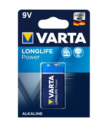 Pile alcaline 9 V 6LR61 Longlife Power - 6LR61 - En blister