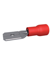 Cosse plate mâle - 6.3 mm - 0.5 à 1.5  mm² - Rouge - Boite de 100