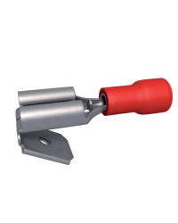 Cosse plate dérivation - 6.3 mm - 0.5 à 1.5  mm² - Rouge - Boite de 100