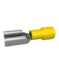 Cosse plate femelle - 6.3 mm - 3 à 6 mm² - Jaune - Boite de 50