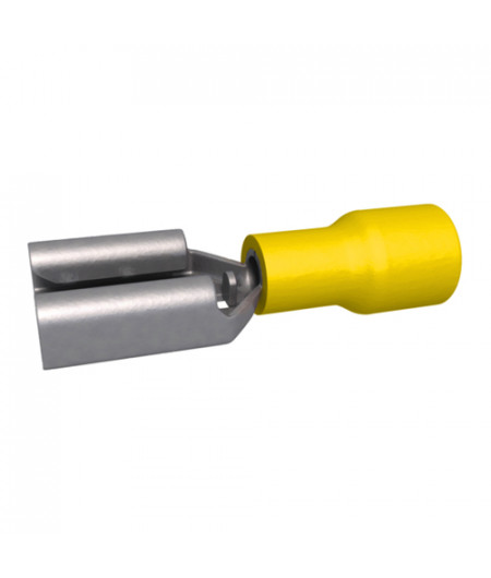 Cosse plate femelle - 6.3 mm - 3 à 6 mm² - Jaune - Boite de 50