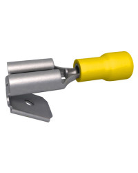 Cosse plate dérivation - 6.3 mm - 3 à 6 mm² - Jaune - Boite de 50