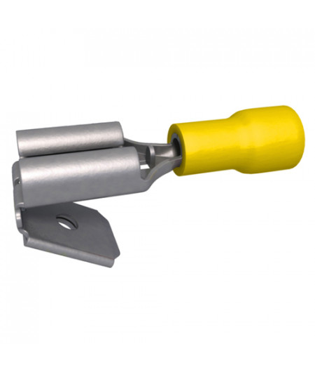 Cosse plate dérivation - 6.3 mm - 3 à 6 mm² - Jaune - Boite de 50