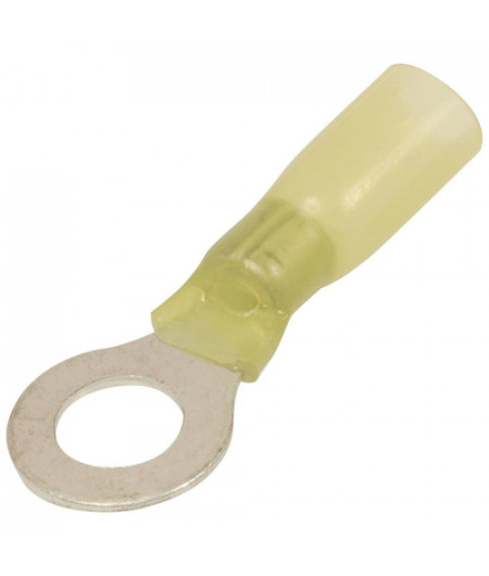 Cosse à oeil thermorétractable - Ø 4 mm - 3 à 6 mm² - Jaune - Boite de 25