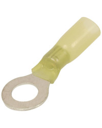 Cosse à oeil thermorétractable - Ø 10 mm - 3 à 6 mm² - Jaune - Boite de 25