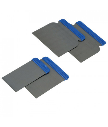 Lot de 4 spatules de carrossier - 43 - 67 - 87 - 105mm - En blister