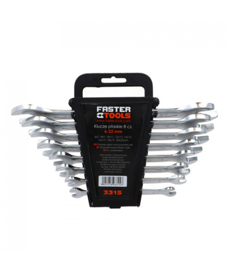 Jeu de clés plate - 8 pièces - En blister