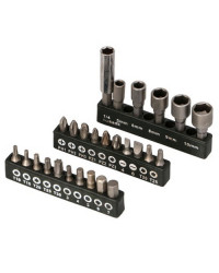 Jeu d'embouts - 26 pièces - 1/4'' - En blister