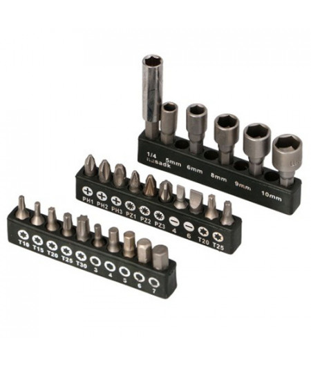 Jeu d'embouts - 26 pièces - 1/4'' - En blister