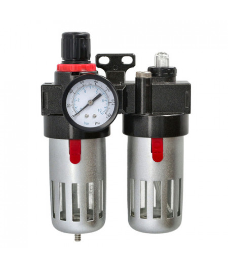 Filtre pour pneumatique avec réducteur et lubrificateur - 1/4'' - 90ml