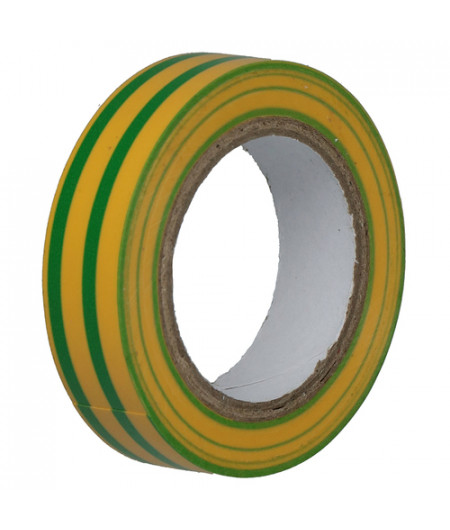 Ruban isolant 15 mm x 10 m - vert / jaune