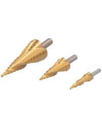 Set de 3 forets coniques hélicoïdaux