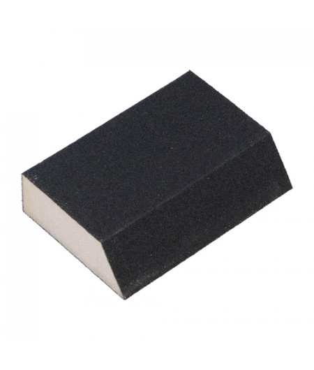 Eponge abrasive 4 faces trapézoïdale - grain 220 - En blister