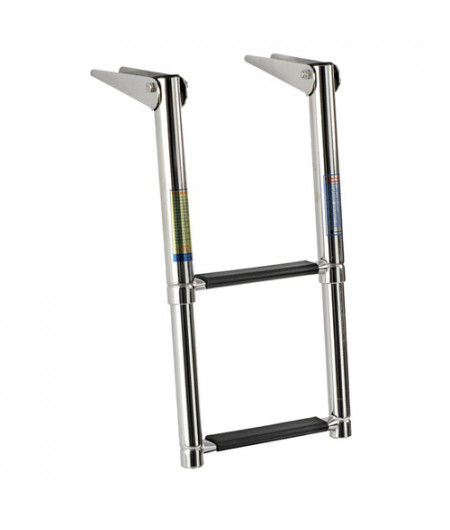 Echelle de bain inox télescopique - 2 marches - noires