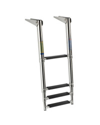 Echelle de bain inox télescopique - 4 marches - noires